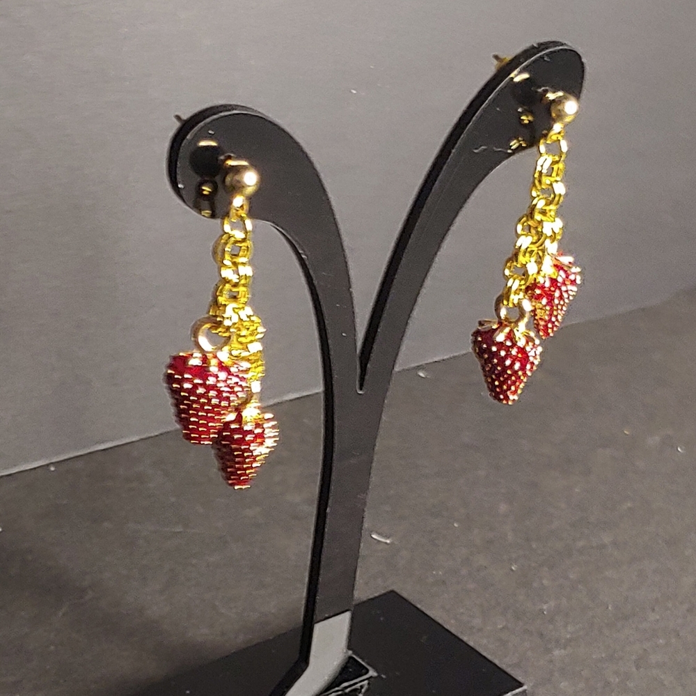 Luscious Strawberry drop earrings